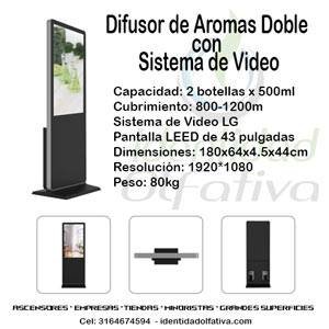 Difusor de aromas doble rompe trafico, con sistema de video