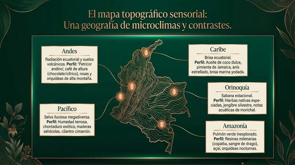 mapa de aromas colombianos